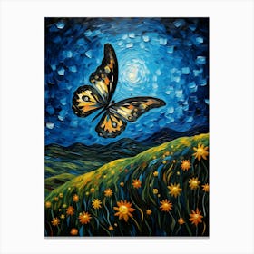 Butterfly In The Night Sky 1 Canvas Print