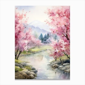 Beautiful Watercolor Cherry Blossom 4 Canvas Print