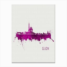 Gijon Spain City Purple Canvas Print