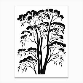 Eucalyptus Tree Simple Geometric Nature Stencil 1 Canvas Print