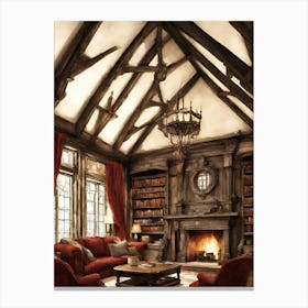 Room With A Fireplace Canvas Print