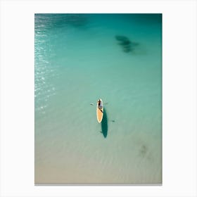 Man Paddles A Kayak Canvas Print