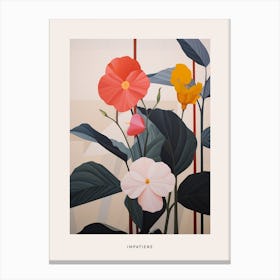 Flower Illustration Impatiens 2 Poster Canvas Print