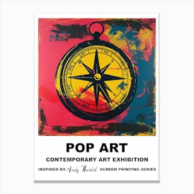 Compass Pop Art 1 Canvas Print