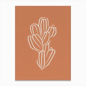 Cactus Line Drawing Cactus 2 Canvas Print