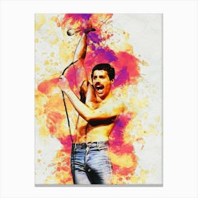 Smudge Freddie Mercury Live Band Queen Canvas Print