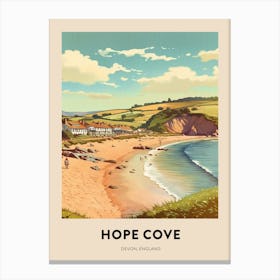 Devon Vintage Travel Poster Hope Cove Canvas Print
