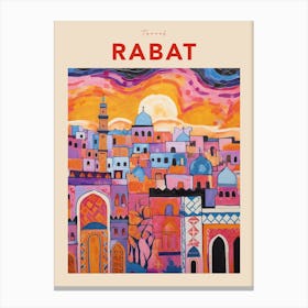 Rabat Morocco 4 Fauvist Travel Poster Canvas Print