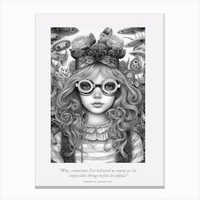 Through The Looking Glass Quote, Alice In Wonderland Canvas Print