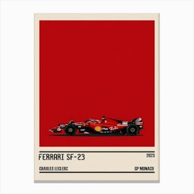 Ferrari Sf 23 Scuderia Ferrari F1 6° Gp Monaco 2023 Charles Leclerc Canvas Print