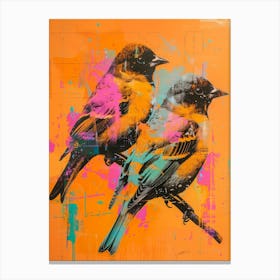 Birds On A Branch 2 Canvas Print