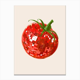 Disco Ball Tomato Art Disco Poster Trendy Aesthetic Art Food Kitchen Canvas Print