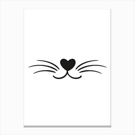 Heart Shaped Cat Nose Stampe su tela