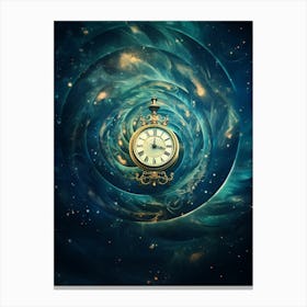 Clock In Space 1 Canvas Print