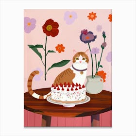 Cat And A Trifle Cake 4 Canvas Print