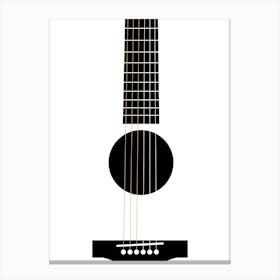 Black and White Guitar Canvas Print