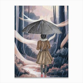 Girl In The Rain Canvas Print