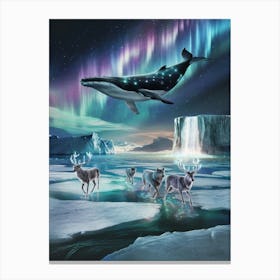 Surreal South Pole A Mesmerizing South Pole Scene Canvas Print