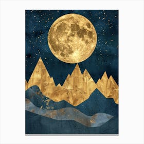 Full Moon In The Mountains Canvas Print