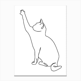 Cat Reaching For A Toy Line Art Hand Drawing Illustration Lienzo