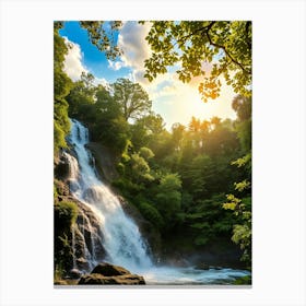 Waterfall In The Forest 13 Canvas Print