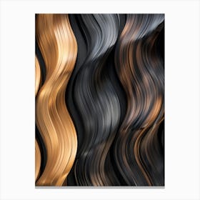 Abstract Wavy Hair Canvas Print