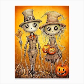 Skeleton Couple Canvas Print