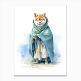 Shiba Inu Dog As A Jedi 3 Canvas Print