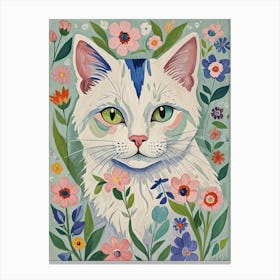 Floral Cat no2 Canvas Print