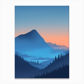 Misty Mountains Vertical Composition In Blue Tone 162 Canvas Print