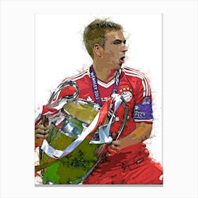 Philipp Lahm Watercolor Canvas Print