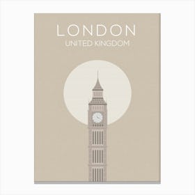 Neutral London Big Ben Print Canvas Print