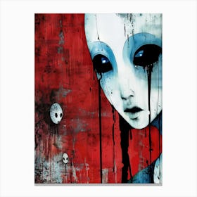 Crying Alien Expressionist Painting Canvas Print