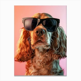 Breton Spaniel Portrait Donning Sleek Black Sung Generated with AI Leinwandbild