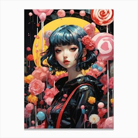 Gothic Lollipop Girl Canvas Print