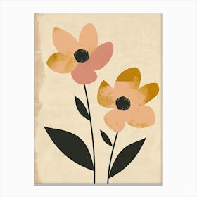 Flowers Boho Minimalist Style Canvas Print