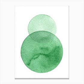 Green Watercolor Circles Canvas Print