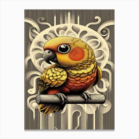 Pebbles Parrot Canvas Print