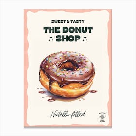 Nutella Filled Donut The Donut Shop 3 Canvas Print