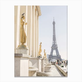 Paris Eiffel Tower In Gold Canvas Print