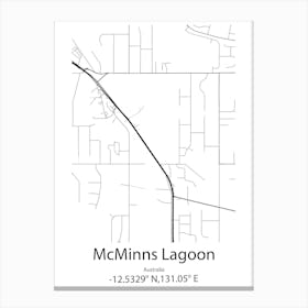 Mcminns Lagoon,Australia Minimalist Map Canvas Print