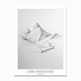 Cerro Mercedario Argentina Line Drawing 1 Poster Canvas Print