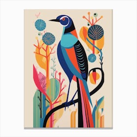 Colourful Scandi Bird Pheasant 3 Canvas Print