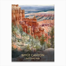 Bryce Canyon National Park Watercolour 3 Canvas Print