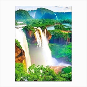 Iguacu Falls Of The North, Brazil Majestic, Beautiful & Classic (3) Canvas Print