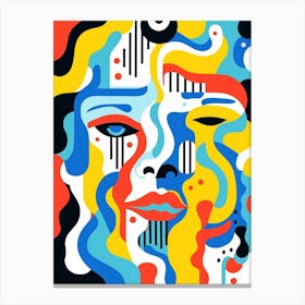 Swirly Geometric Face Canvas Print