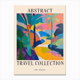 Abstract Travel Collection Poster Bali Indonesia 5 Canvas Print