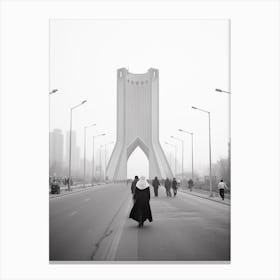 Tehran, Iran, Black And White Old Photo 1 Canvas Print