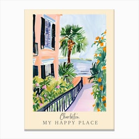 My Happy Place Charleston 2 Travel Poster Canvas Print