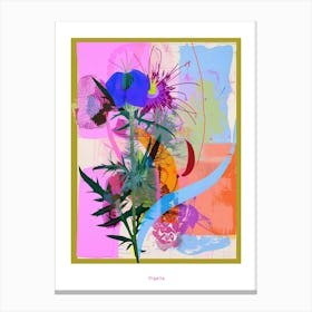 Nigella 5 Neon Flower Collage Poster Canvas Print